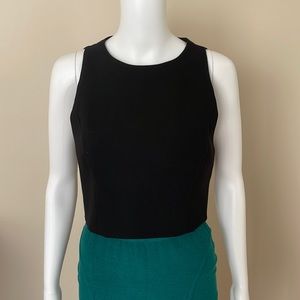 Alice+Olivia Black Mock Neck Sleeveless Top. Sz 10 NWT